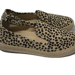 Espirit Cheetah Print Canvas Slip On Espadrilles. Size 8.5.